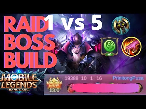 1 V 5 RAIDBOSS YU ZHONG | BEST BUILD INSANE SUSTAIN | 4 v 5 | HARD CARRY Immortal Build TIPS | MLBB