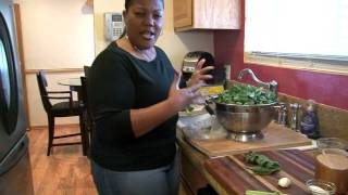 Collard Greens with Smoked Turkey Wings and Cornbread (Cooking with Carolyn)
