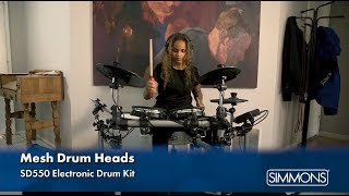 Video thumbnail for Simmons SD550 Electronic Drum Kit with Mesh Heads by Simmons Drums