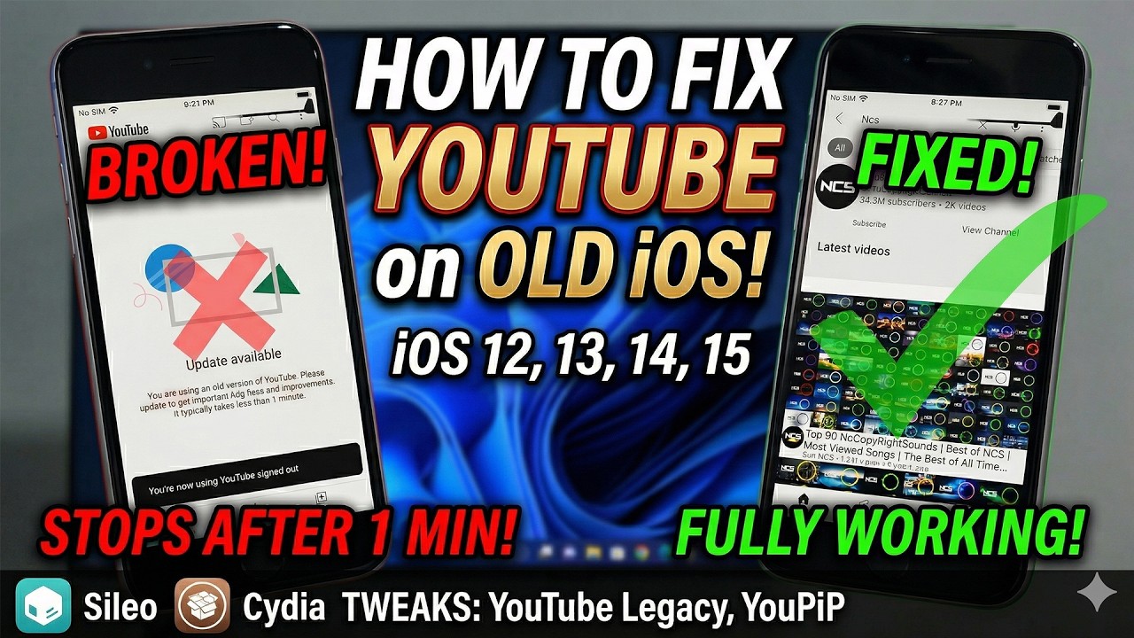 How to fix Youtube update required & Playback stops after a minute iPhone /iPad iOS 12 /13/14/15