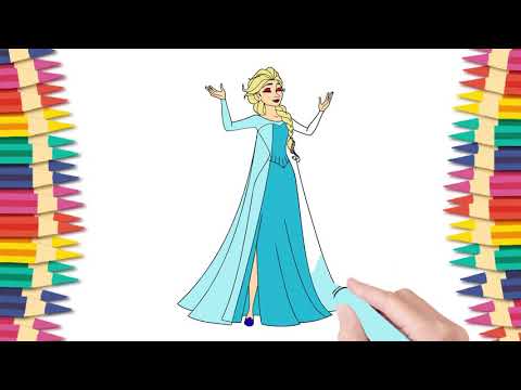 comment dessiner la reine des neiges - coloriage Elsa - tuto - facile - dessin reine des neiges