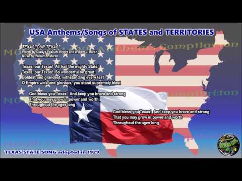 Texas State Song TEXAS, OUR TEXAS with music, vocal and lyrics