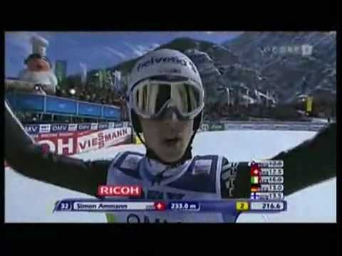 Simon Amman Planica 2009 1. Durchgang 2.Versuch 233m - Fall ORF