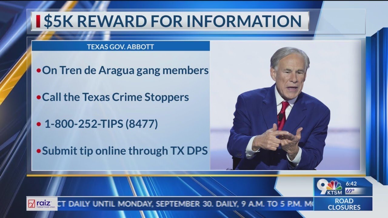 Texas Gov. Abbott announces $5k reward for arrest of Tren de Aragua gang members