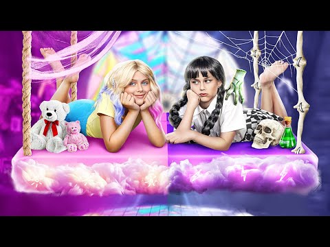 Wednesday Addams and Enid Become Mothers! We Build a Secret Room!