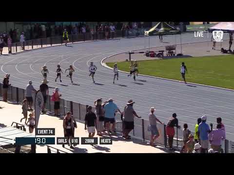 GIRLS U10 200M HEAT 3 - 2018 STATE TRACK AND FIELD CHAMPIONSHIPS // LAVicTV