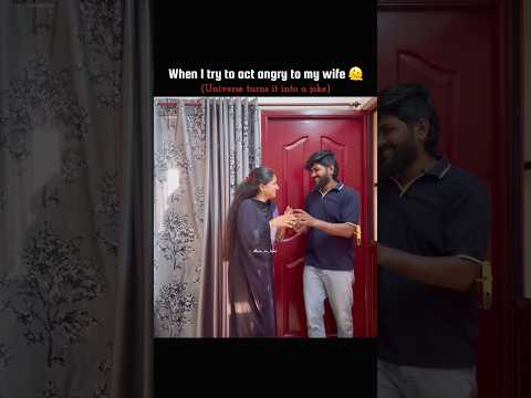 When I try to act angry to my wife🫠♥️ #ajitharbi #moononlightcouple #youtubeshorts #chennaicouples