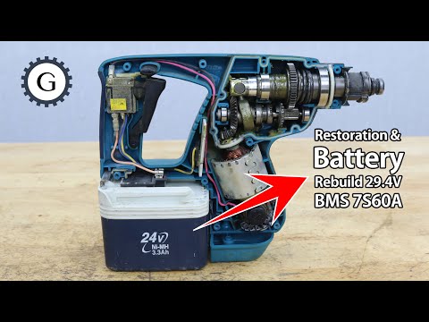 Cordless Rotary Hammer Drill Restoration and Battery Rebuild 7S60A | Makita HR200D