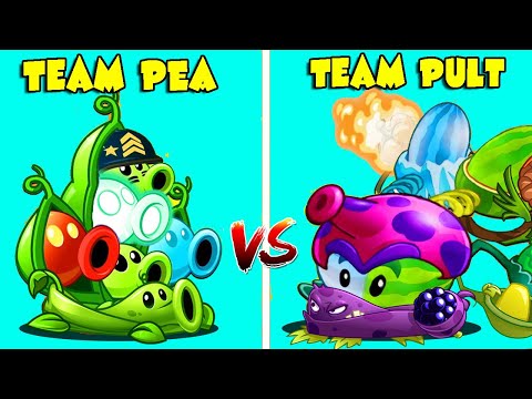 All Plants Team PEASHOOTER vs PULT-SHOOTER - Who Will Win? - PvZ 2 Team Plant vs Team Plant