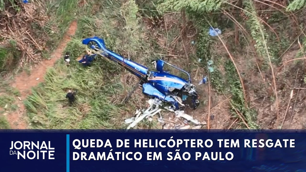 Queda de helicóptero tem resgate dramático em São Paulo