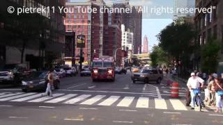 FDNY responding fire truck vs. stupid pedestrians New York 2015 HD ©