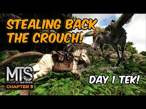 STEALING BACK CROUCH CAVE! | ARK MTS DAY 1 TEK