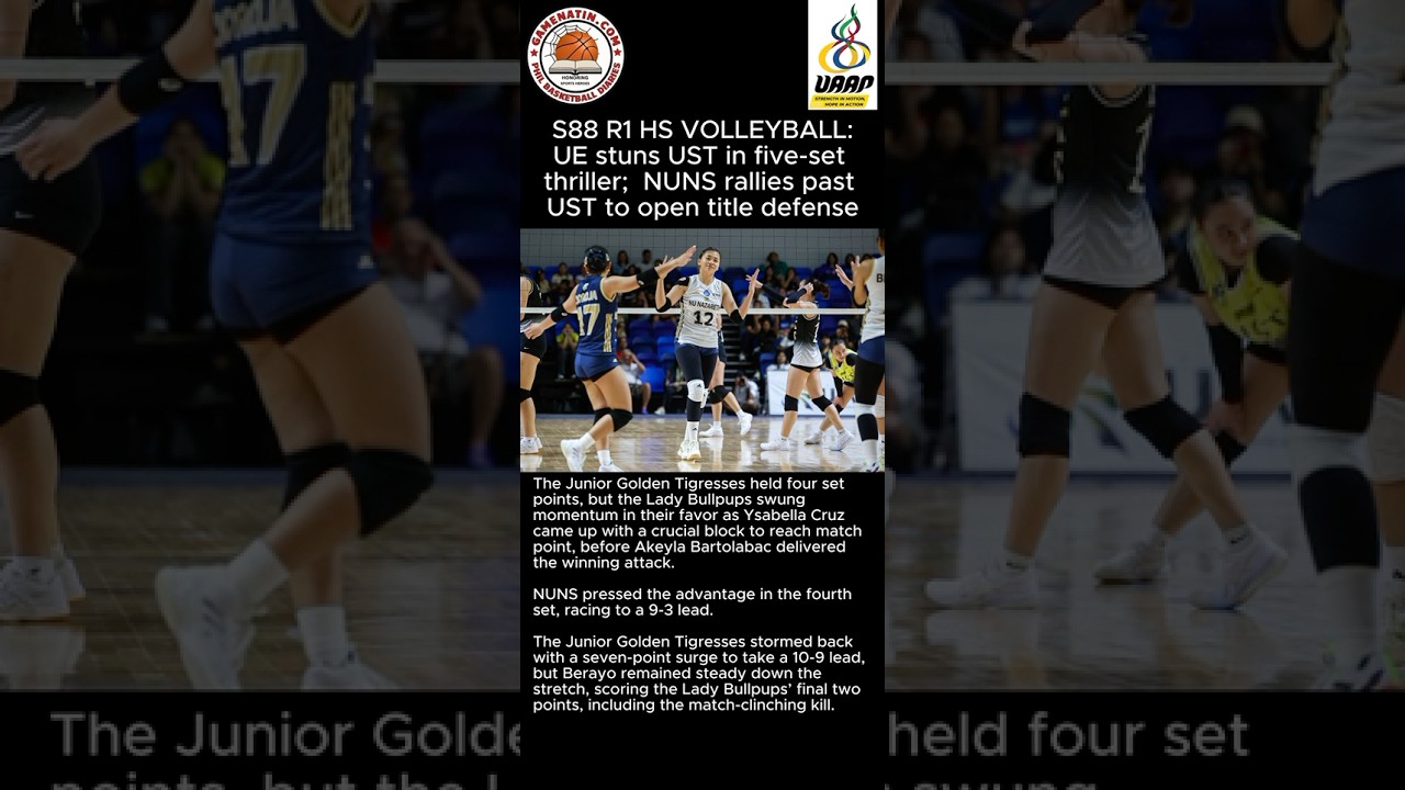 UAAP Volleyball: UE, NU win openers in boys' and girls' volleyball