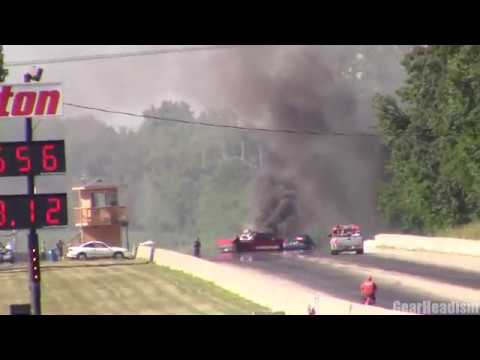 Camaro Pro Mod Catches on Fire at Great Lakes Dragaway Union Grove Wisconsin