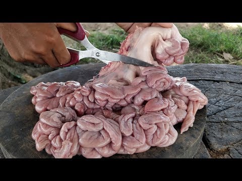 Crunchy Pig Intestine Cooking | Fried Pig Intestine Recipe