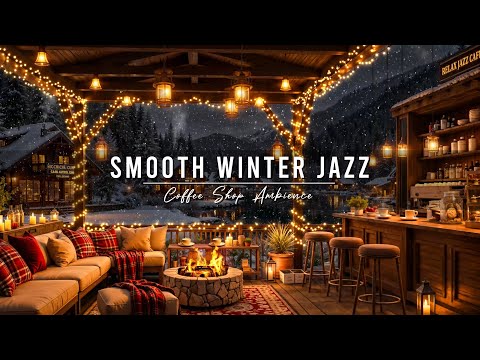 Jazz Relaxing Music for Studying, Work ⛄ Cozy Winter Porch Ambience & Smooth Jazz Instrumental Music