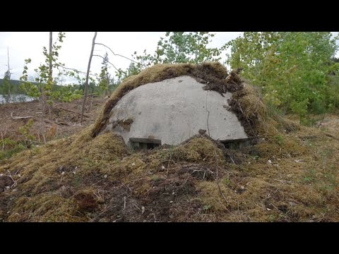 Försvarsanläggning vid Kraftverkstationen En Skans med Kg-hattar Pjäsplats för PV-kanon och Ksp-värn