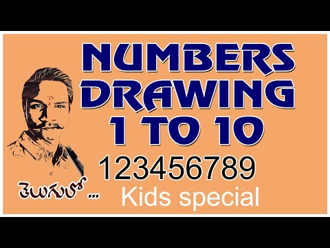 #drawing class 15 How to draw using Numbers 1 - 10 in telugu |step by step