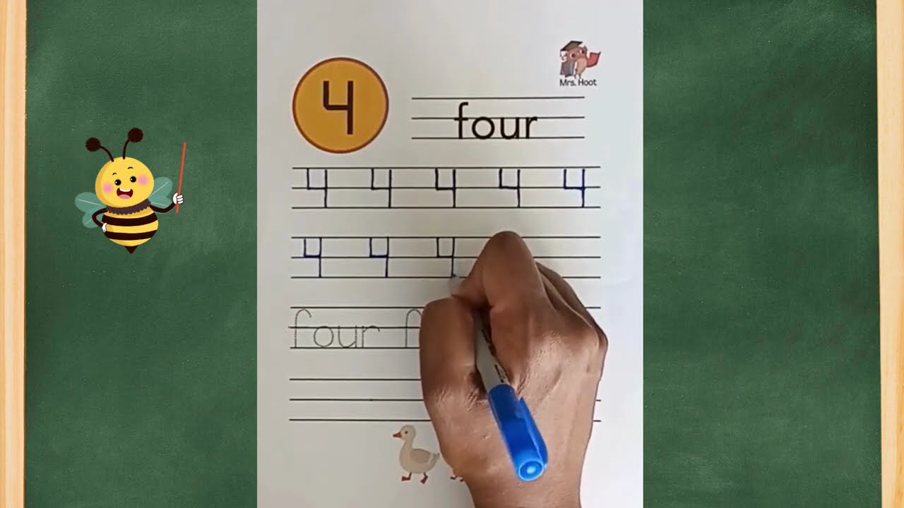 Number 4 Tracing ✏️ | Handwriting Practice for Kids