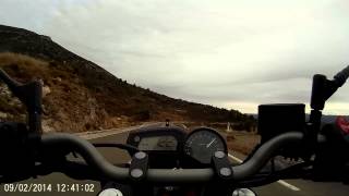 preview picture of video 'Test SJ4000, 1080p 30fps, Yamaha XJ6, Montanejos, nopro editión.'