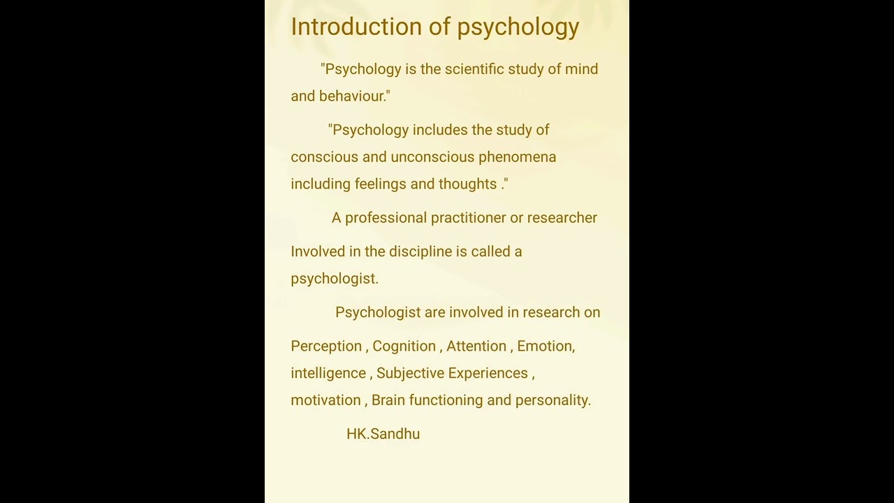 introduction of psychology