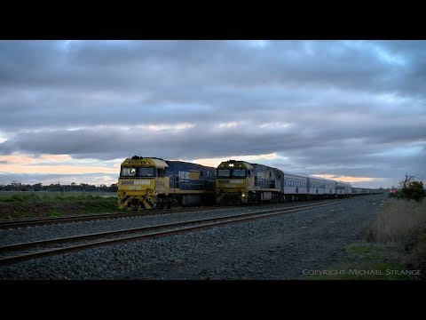 2AM8 Overland Passenger Train Passes 2KC5 Grain Train (12/8/2019) - PoathTV Australian Railways
