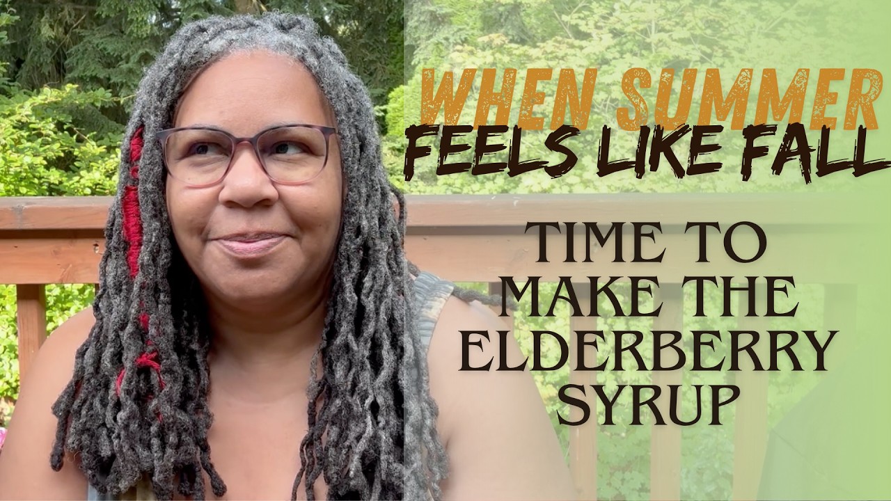 Opening frame of the episode: making elderberry syrup as the season turns