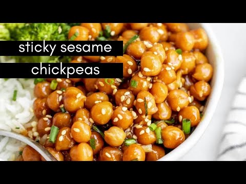 Vegan Sticky Sesame Chickpeas