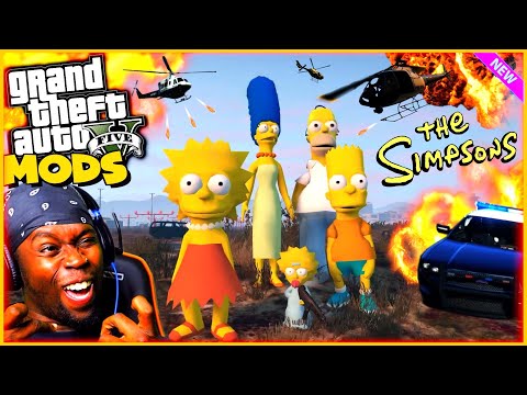 PLAYING As The SIMPSONS IN GTA 5 ( GTA 5 MODS )