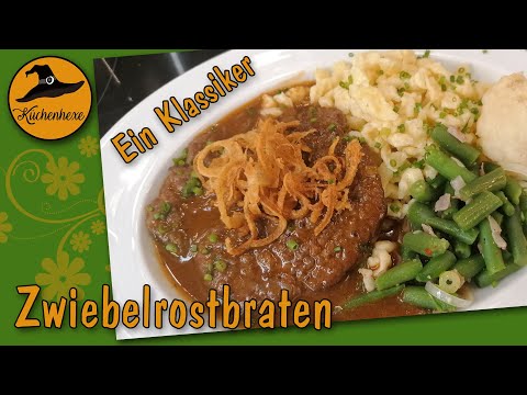 Gedünsteter Zwiebelrostbraten ein Klassiker aus Oma's Küche