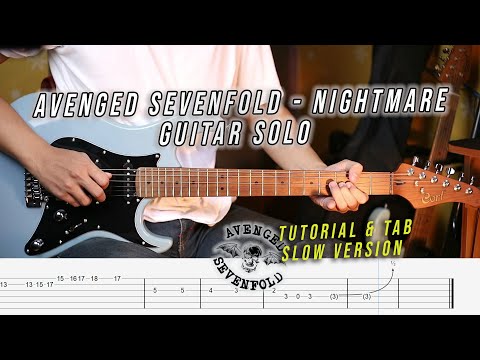 Avenged Sevenfold - Nightmare Guitar Solo Tutorial & TAB (Slow Version)
