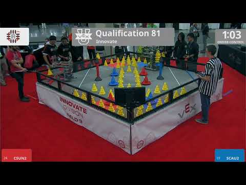 2018 VEXU Innovate Q81 - CSUN2 vs SCAU2 - 42 to 39