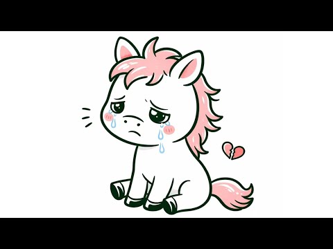 How to Draw a Cry Pony | Step by Step & Super Easy