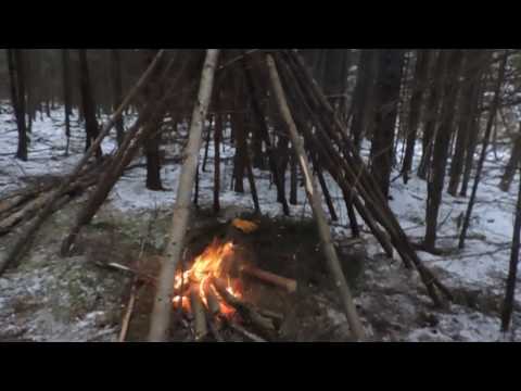 Building a Wickiup Shelter (Day 1)