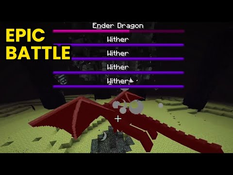 Ender Dragon vs Wither in The End Dimension | Minecraft