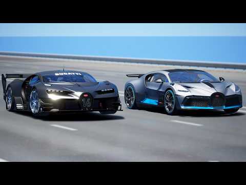 1,000KMH!!! Bugatti Vision GT vs Bugatti Divo | DRAG & TRACK RACE