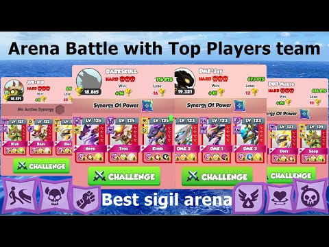 Arena Battle against Top Players team | Ancient Arena league | 610 Happy dragons | DML