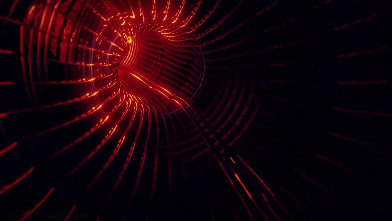 4-hours VJ Loops 2024: Glowing Red Tunnel Stripe Animation 4K Motion Background Mesmerizing Visuals