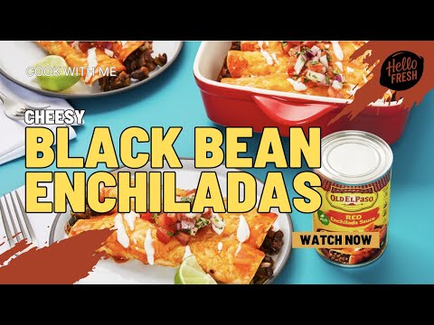 HelloFresh Cheesy Black Bean Enchiladas Recipe *ASMR Cooking*