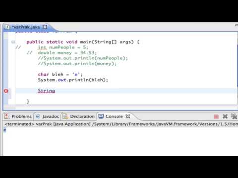 Java Screencast Tutorial 3 Variables