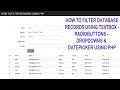 How to Filter Database Records using Tex How to Filter Database Records using Tex