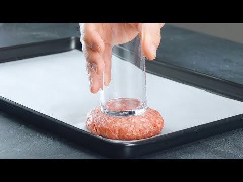 Press A Glass Into The Ground Beef & Fill It With This...