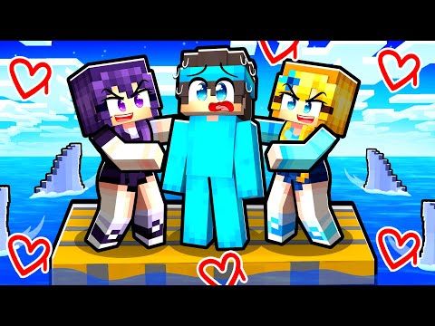 Locked on a One Raft With CRAZY SISTERS in Minecraft!