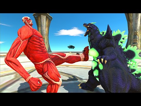 COLOSSAL TITAN FIGHT SUPER GODZILLA - Animal Revolt Battle Simulator