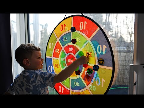Large Dart Board Game Set for Kids with 12 Sticky Balls
