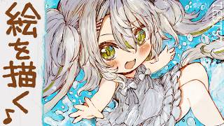 【活動再開目指して】絵を描くよ！！小物の描き込みいっぱいする！ベンチマークテスト配信 第57回【#鴨見カモミ／CAMOMI Camomi】