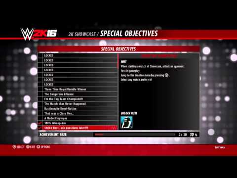 WWE 2K16 2K Showcase - Unlock Vader & Austin 3:16 Tee Special Objectives