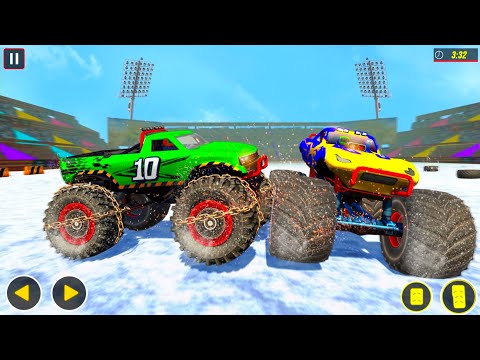 Snow Monster Trucks Derby Demolition Racing Stunts - Monster Truck Game.
