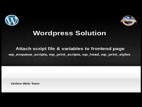 Complete Wordpress Solutions Tutorial Attach Script file variables at frontend page
