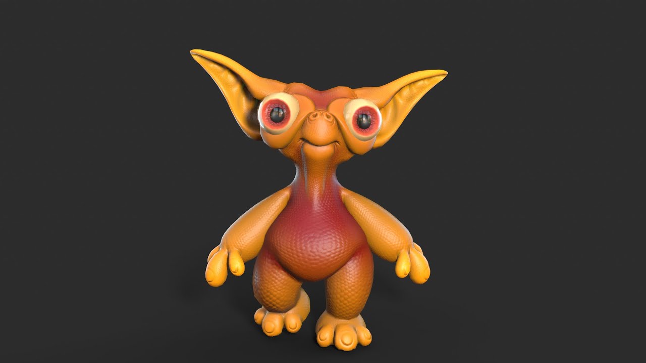 Cute monster unreal unity 19 animations fbx obj 3D Model